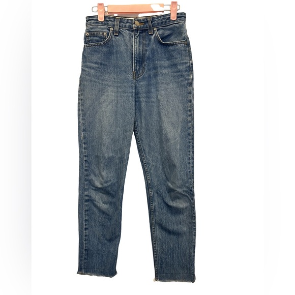 Reformation High-Rise Cigarette Straight Jeans in True Blue - Picture 3 of 6